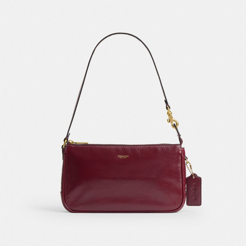 COACH®,Sac Plaza,Laiton/Cerise foncée,Front View