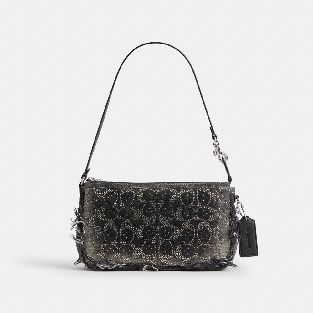 COACH®,Sac Plaza En Denim Coton Régénéré Avec Signature Crystal Loved,,Front View
