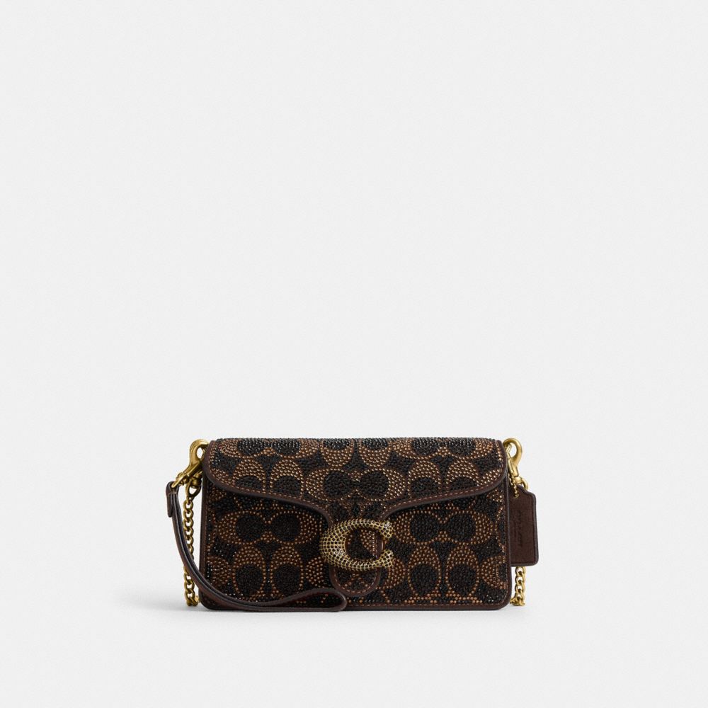COACH®,Tabby Chain Crossbody Bag 19 With Crystal Signature,,Front View