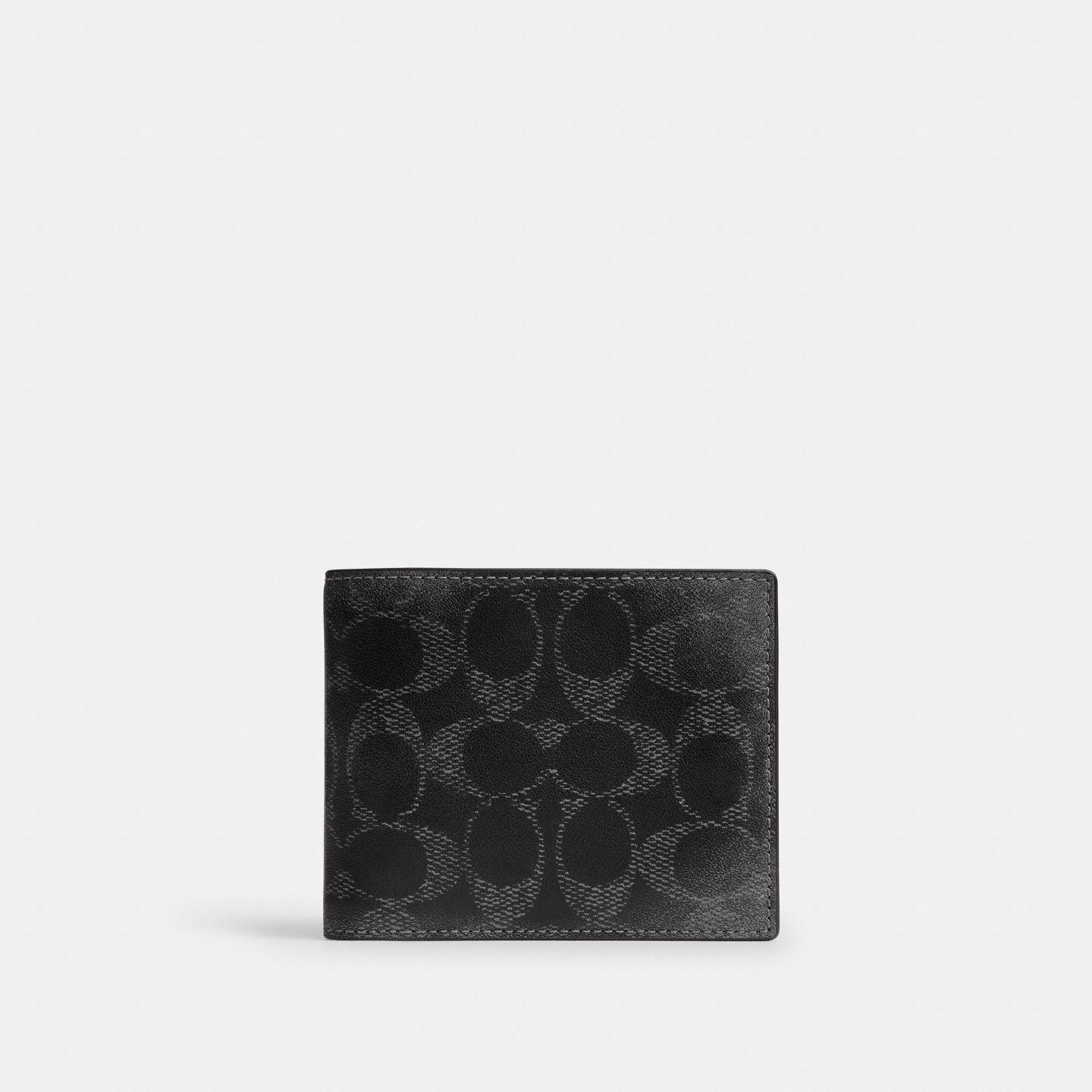 Мужской кошелёк Coach 3-In-1 Wallet In Loved Signature, цвет: Чёрный — фото 1