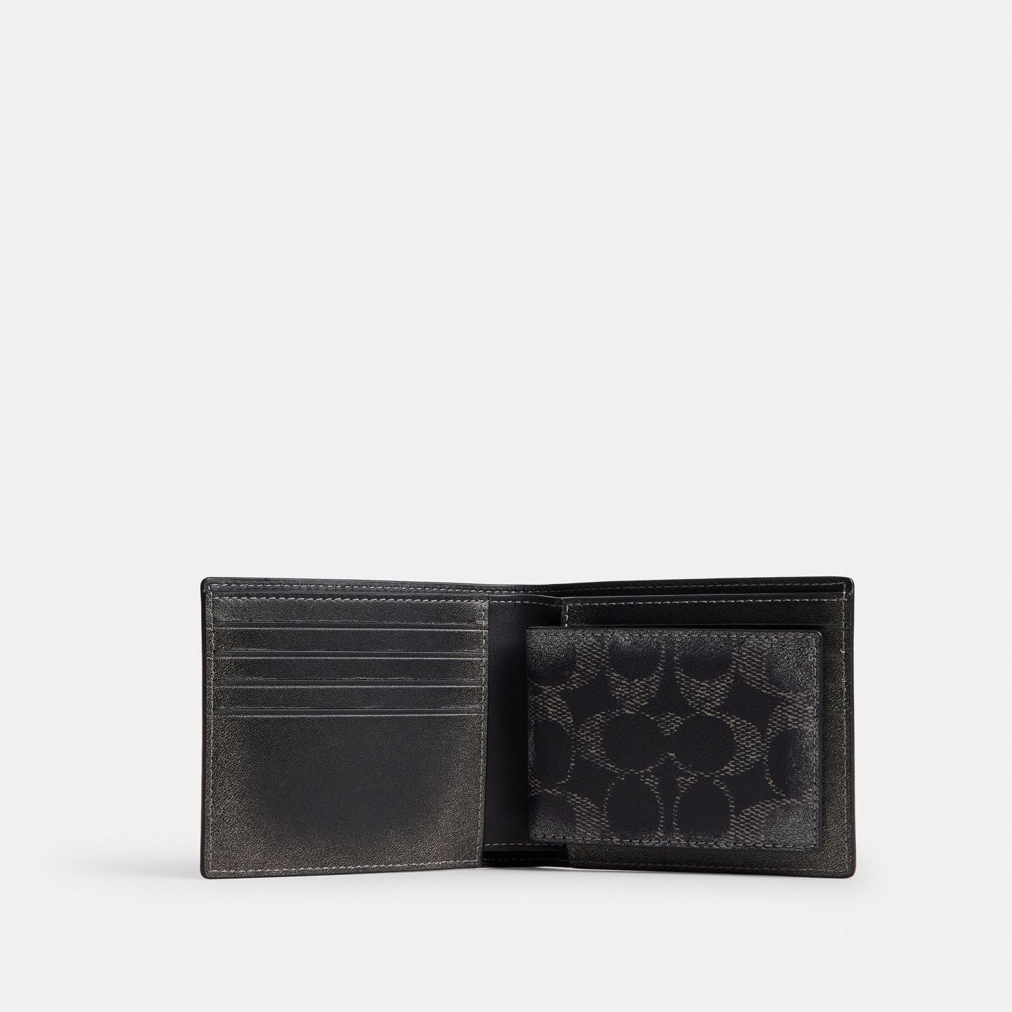 Мужской кошелёк Coach 3-In-1 Wallet In Loved Signature, цвет: Чёрный — фото 2
