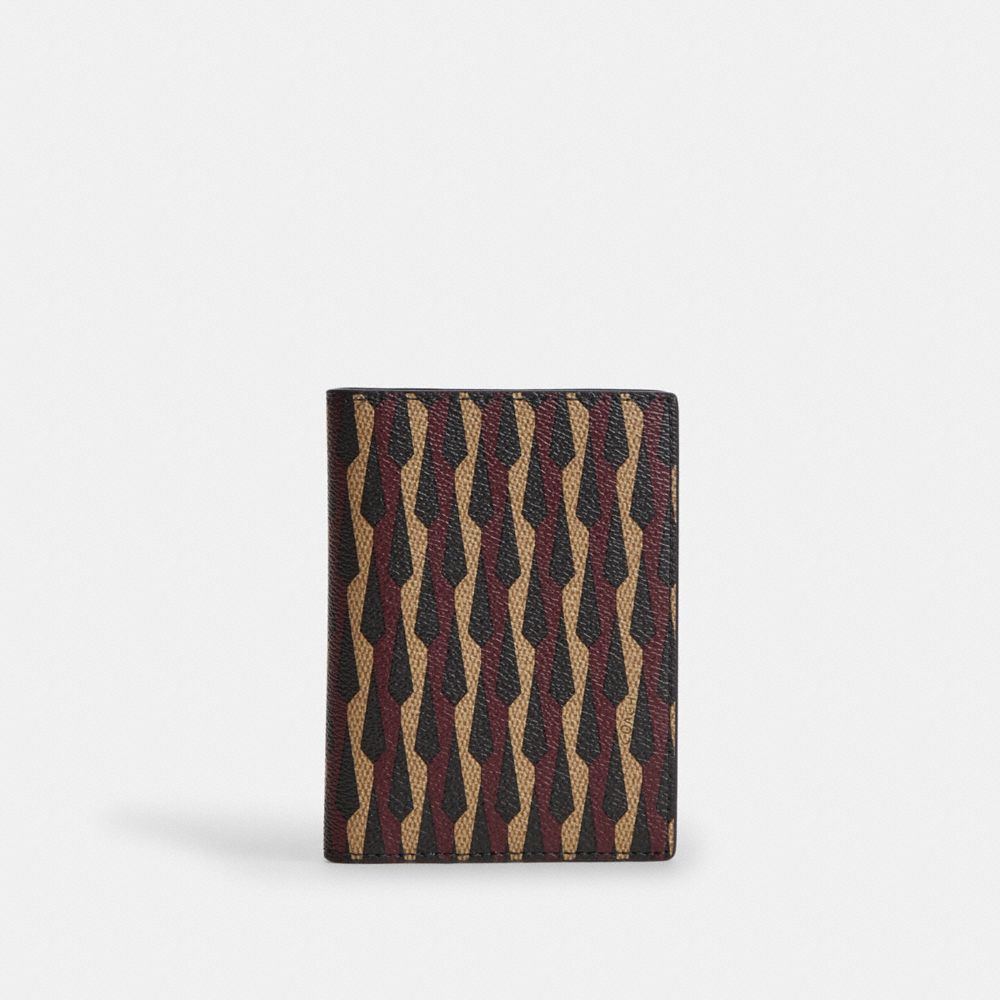 COACH®,Passport Card Case With Geometric Print,,Front View