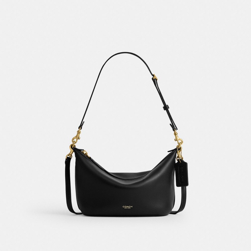 COACH®,Demi Bag,Cotton,Crossbody,Logo,Adjustable,Brass,Casual,Black,Front View