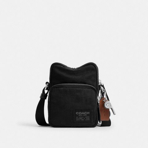 Мужская сумка Coach Locke Crossbody Bag In Signature Nylon Jacquard, цвет: Чёрный