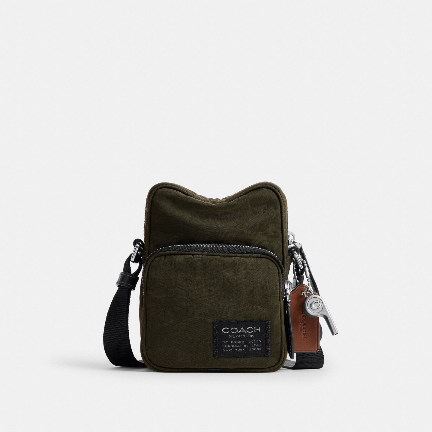 Мужская сумка Coach Locke Crossbody In Signature Nylon Jacquard, цвет: Тёмный мох — фото 1