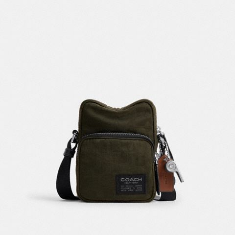 Мужская сумка Coach Locke Crossbody In Signature Nylon Jacquard, цвет: Тёмный мох