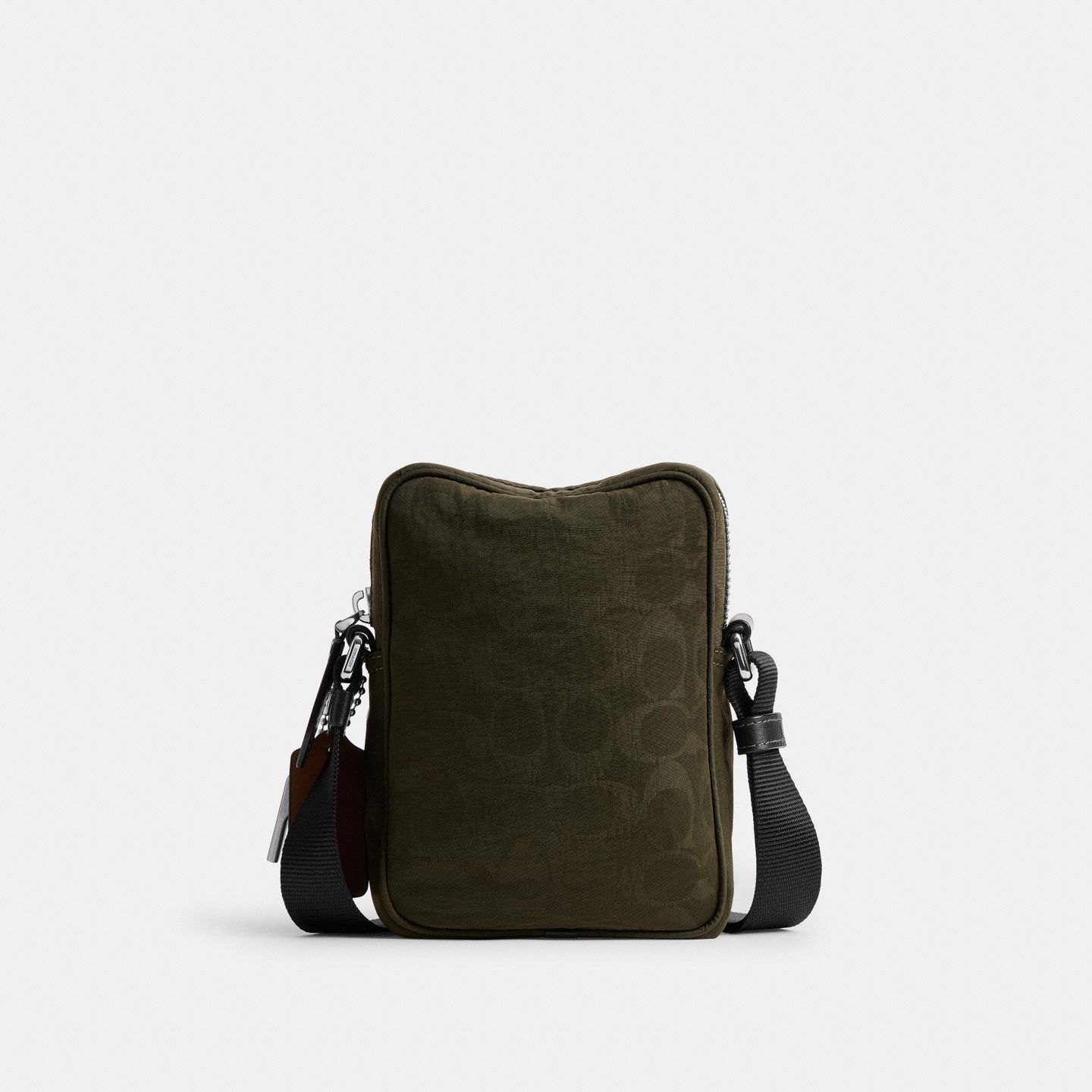 Мужская сумка Coach Locke Crossbody In Signature Nylon Jacquard, цвет: Тёмный мох — фото 3