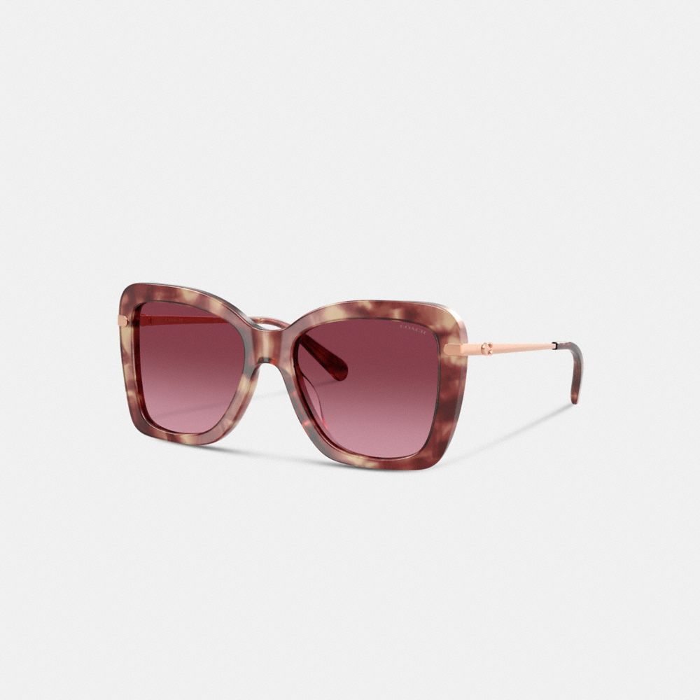COACH®,C Hardware Oversized Butterfly Sunglasses,,Front View