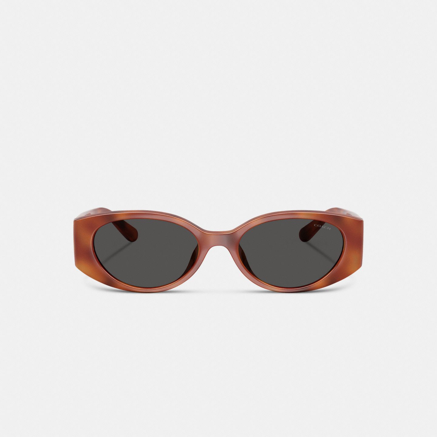 Женские солнцезащитные очки Coach Maxi Sculpted C Narrow Round Sunglasses, цвет: Карамельный черепаховый — фото 2