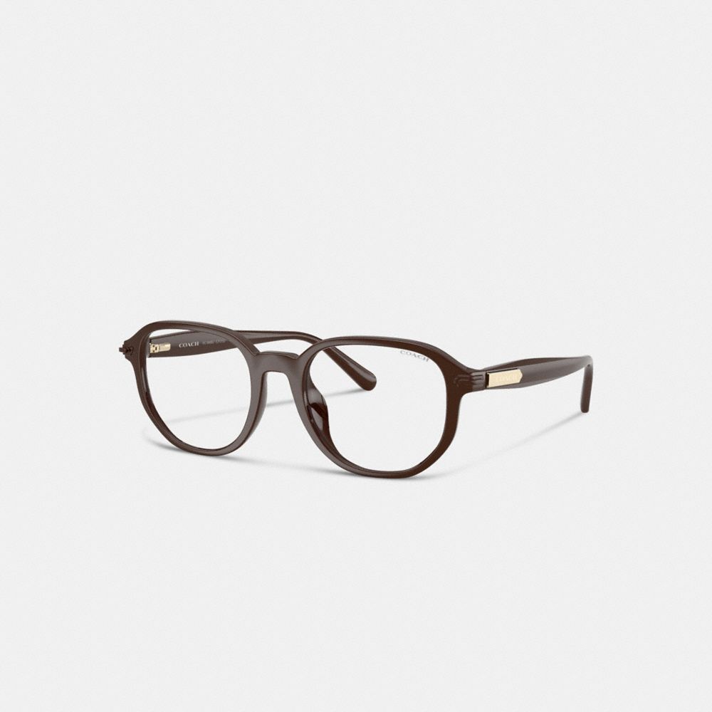 COACH®,Clip-On Round Sunglasses,,Front View