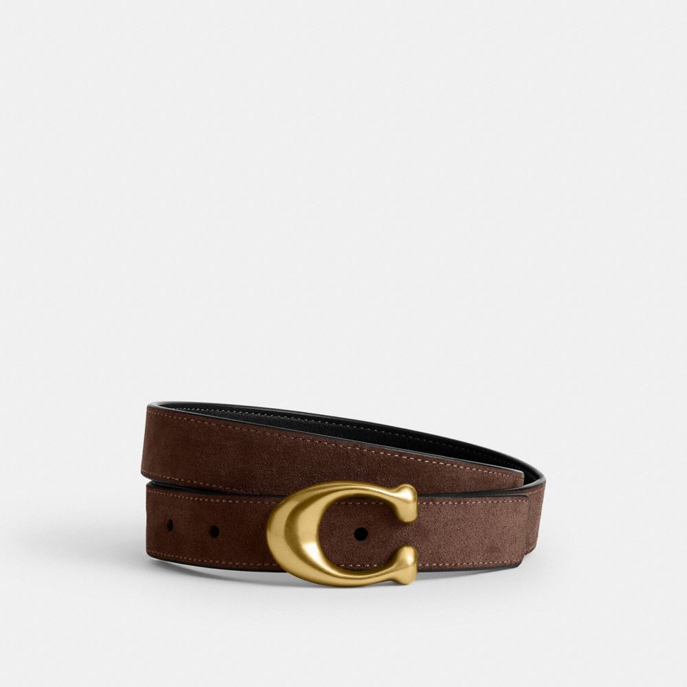COACH®,Sculpted C Buckle Reversible Belt, 25MM,,Front View