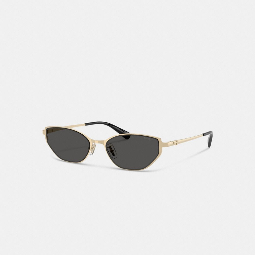 COACH®,C Hardware Cat Eye Sunglasses,Cat Eye,Metal Material,Logo,Adjustable Nose Pads,Rose Gold Metal,Casual,,Front View