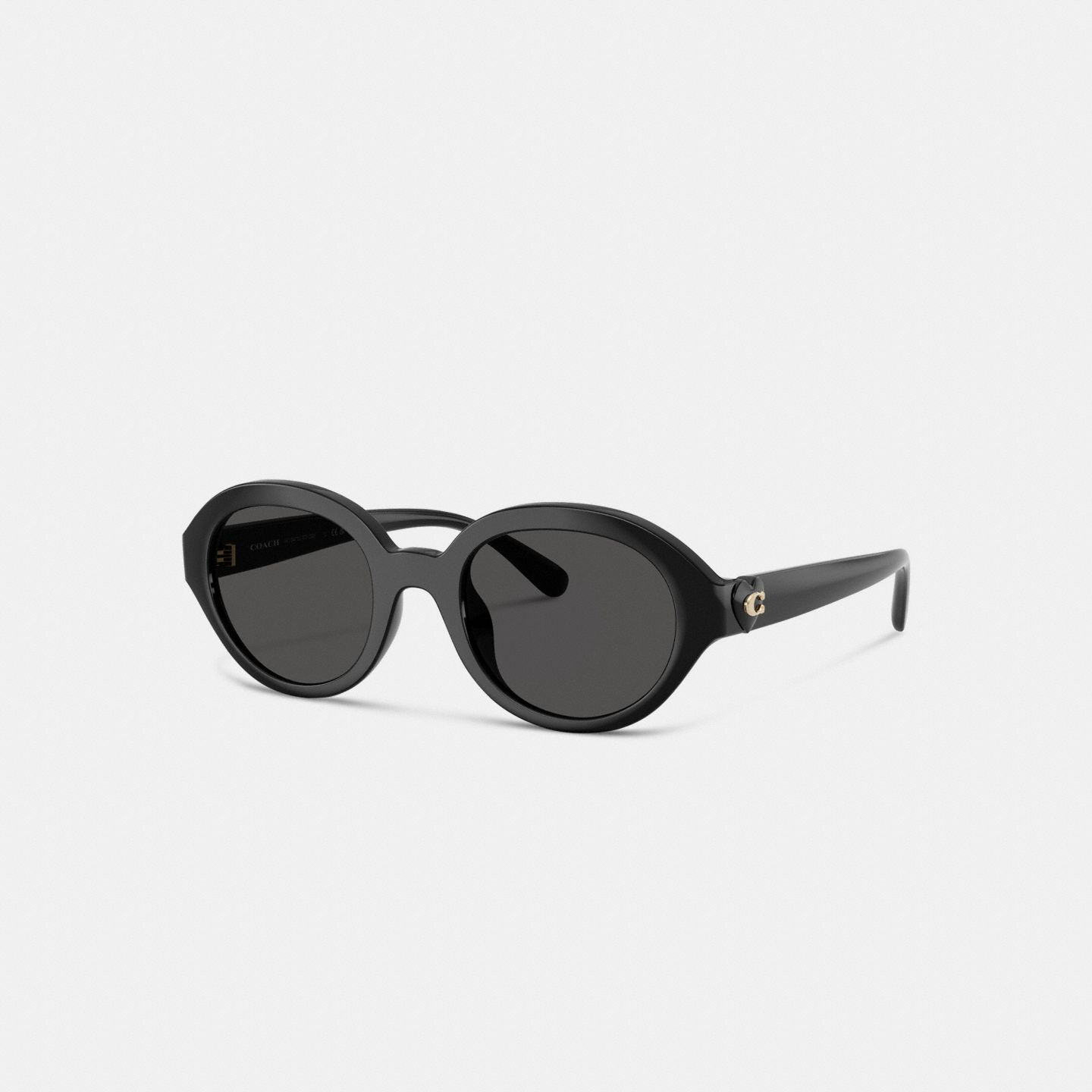Женские солнцезащитные очки Coach C Heart Round Sunglasses, цвет: Чёрный — фото 1