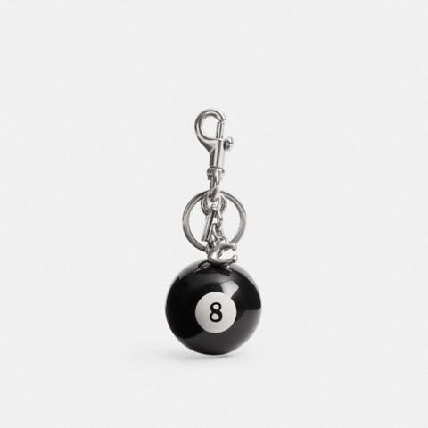 Женский брелок Coach Eight Ball Bag Charm, цвет: Чёрный / Разноцветный