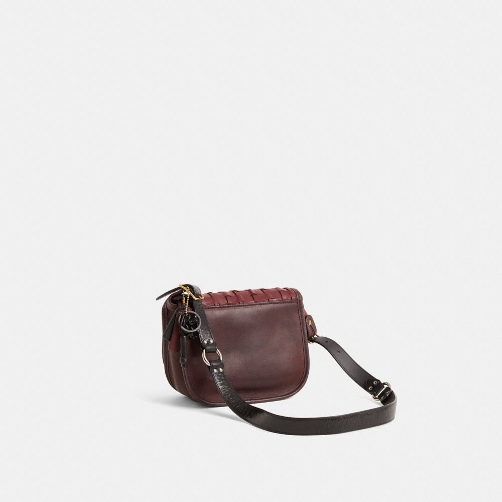 COACH®,Upcrafted Vintage Small Shoulder Bag,Maroon,Angle View