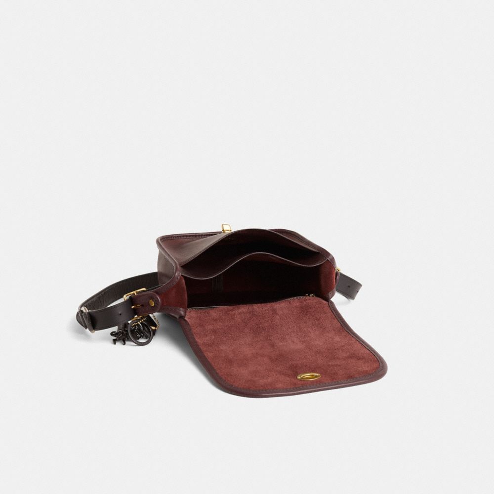 COACH®,Upcrafted Vintage Small Shoulder Bag,Maroon,Inside View,Top View