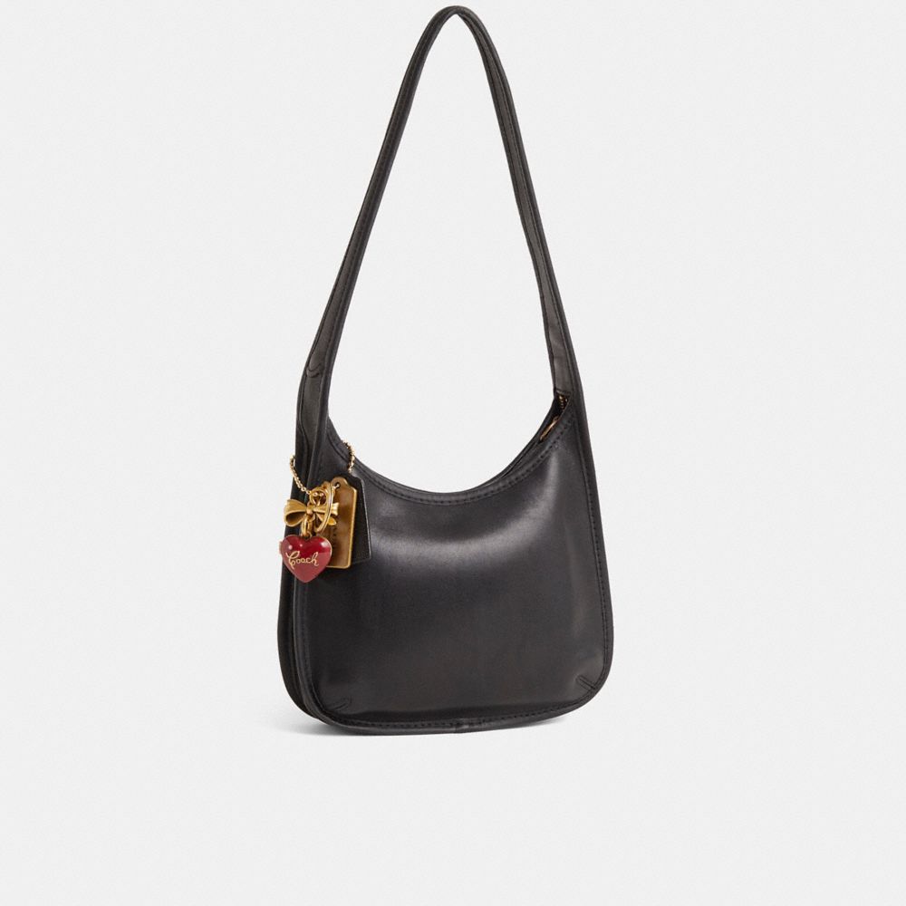 COACH®,Upcrafted Vintage Ergo Mini Zip Bag,Black,Angle View