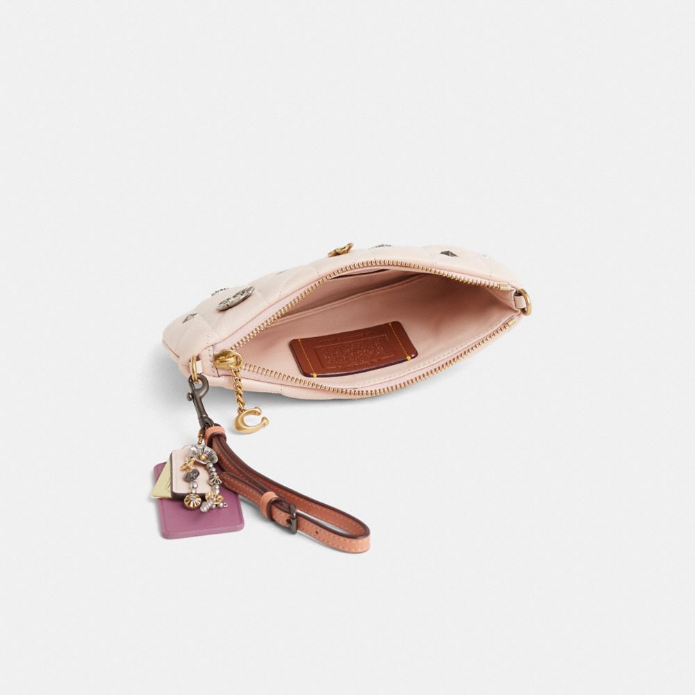 COACH®,Upcrafted Pouch Bag With Pillow Quilting,Blush,Inside View,Top View