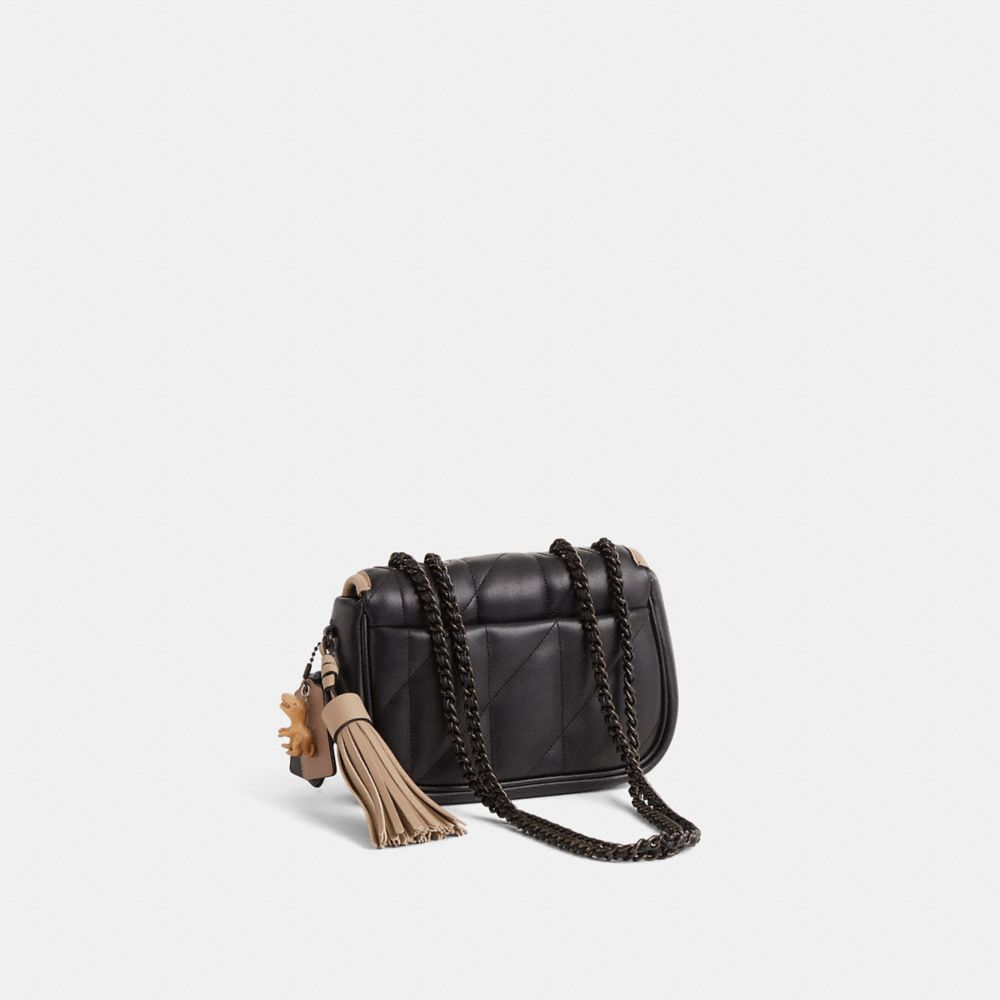 COACH®,Upcrafted Pillow Madison Shoulder Bag 18 With Quilting,Black,Angle View