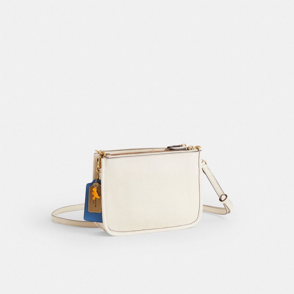 COACH®,Upcrafted Slim Turnlock Crossbody,Cream,Angle View