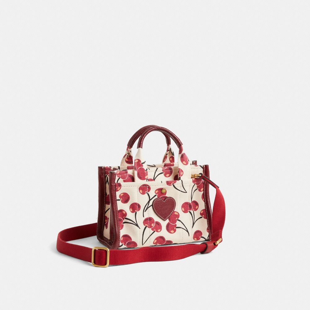 COACH®,Upcrafted Cargo Tote Bag 20 With Cherry Print,Multi Color,Angle View