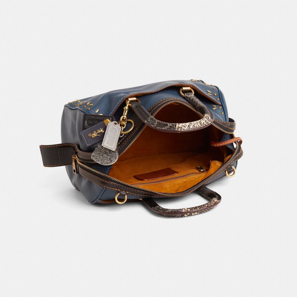COACH®,Upcrafted Rogue Satchel With Patchwork Snakeskin Handle,,Inside View,Top View