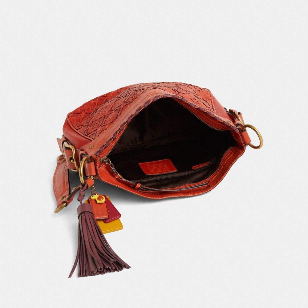 COACH®,Upcrafted Zoe Shoulder Bag,,Inside View,Top View