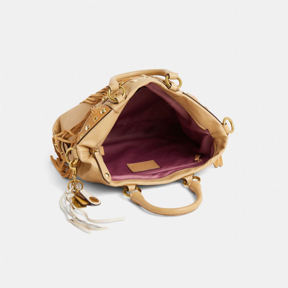 COACH®,Upcrafted Madison Leather Julianne Tote,Cream,Inside View,Top View