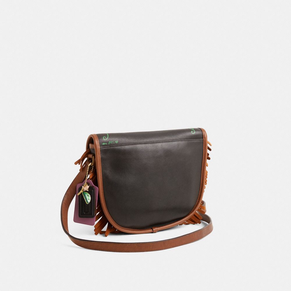 COACH®,Upcrafted Vintage Riding Bag Spectator,Black,Angle View
