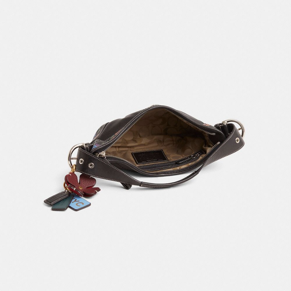 COACH®,Upcrafted Vintage Soho Small Hobo,Black,Inside View,Top View
