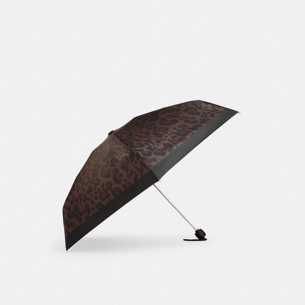 COACH®,UV Protection Mini Umbrella With Leopard Print,,Front View