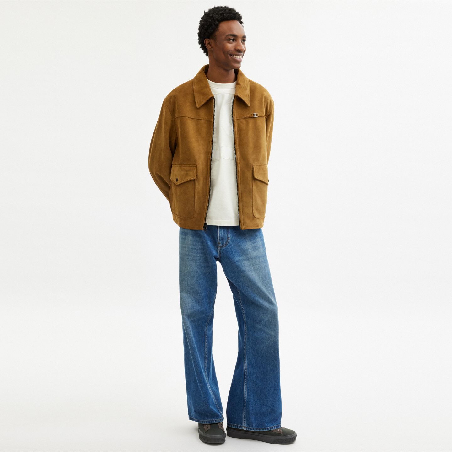 Мужская куртка Coach Suede Bomber, цвет: Коричневый — фото 3