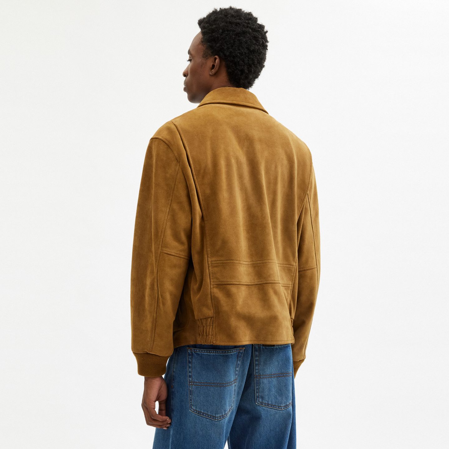 Мужская куртка Coach Suede Bomber, цвет: Коричневый — фото 4