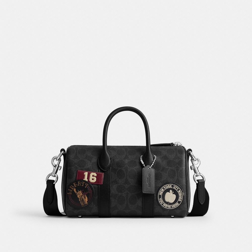 COACH®,Compass Bag 25 With Stickers In Signature UpcraftedLeather,,Front View