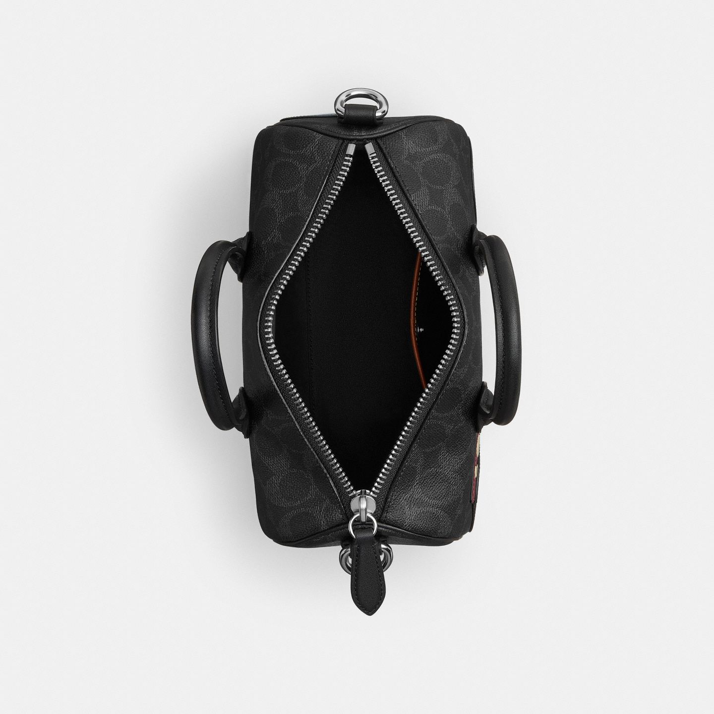 Мужская сумка Coach Compass Bag 25 With Stickers In Signature UpcraftedLeather, цвет: Чёрный — фото 4