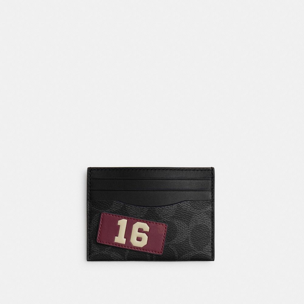 COACH®,Card Case With Stickers In Signature UpcraftedLeather,,Front View