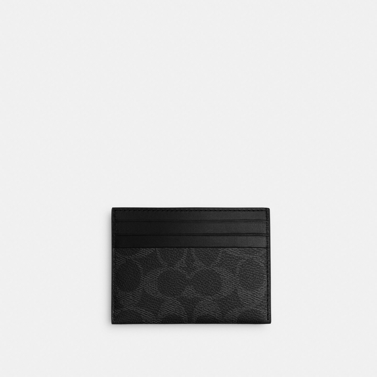 Мужской кошелёк Coach Card Case With Stickers In Signature UpcraftedLeather, цвет: Чёрный — фото 2