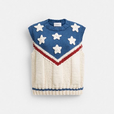 Женские свитеры Coach American Star Sweater Vest