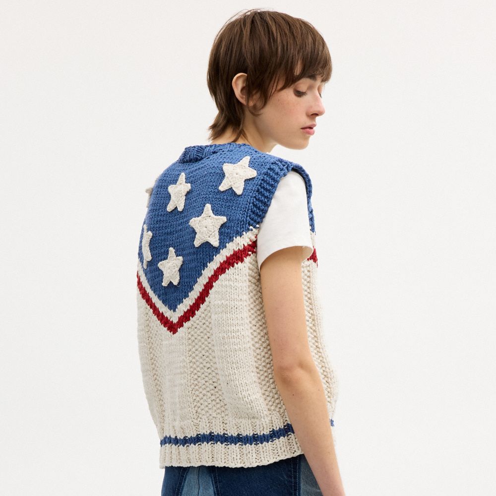 Женские свитеры Coach American Star Sweater Vest — фото 3