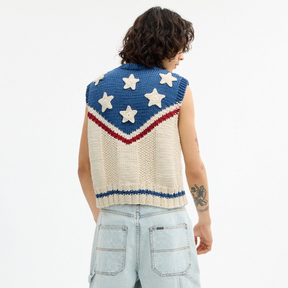 Женские свитеры Coach American Star Sweater Vest — фото 5