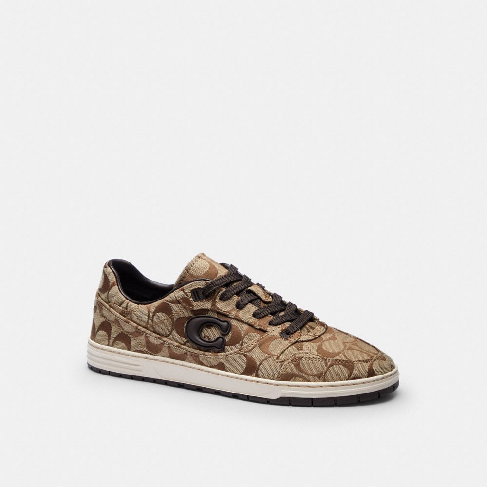 COACH®,Soft Soho Sneaker In Signature Sateen Jacquard,,Front View