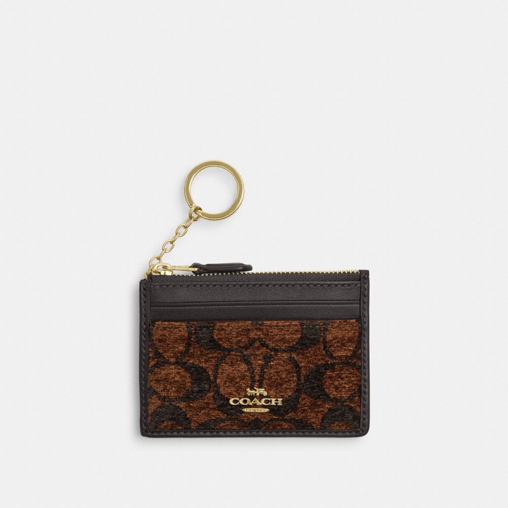 COACH®,Mini Skinny ID Case In Signature Chenille,,Front View