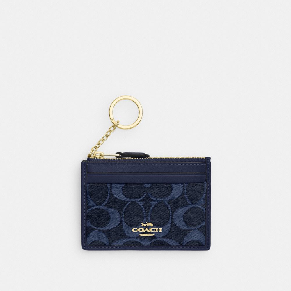 COACH&reg;,Mini Skinny ID Case In Signature Chenille,,Front View