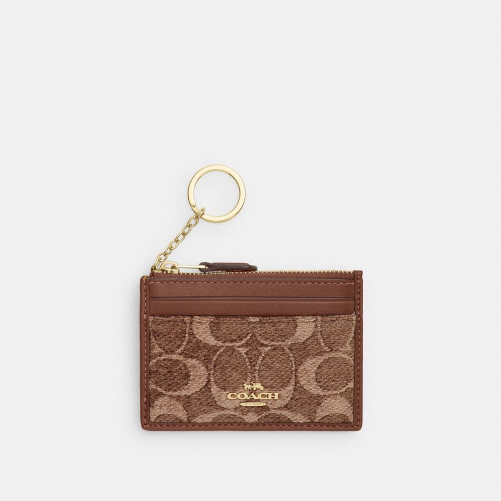 COACH&reg;,Mini Skinny ID Case In Signature Chenille,,Front View