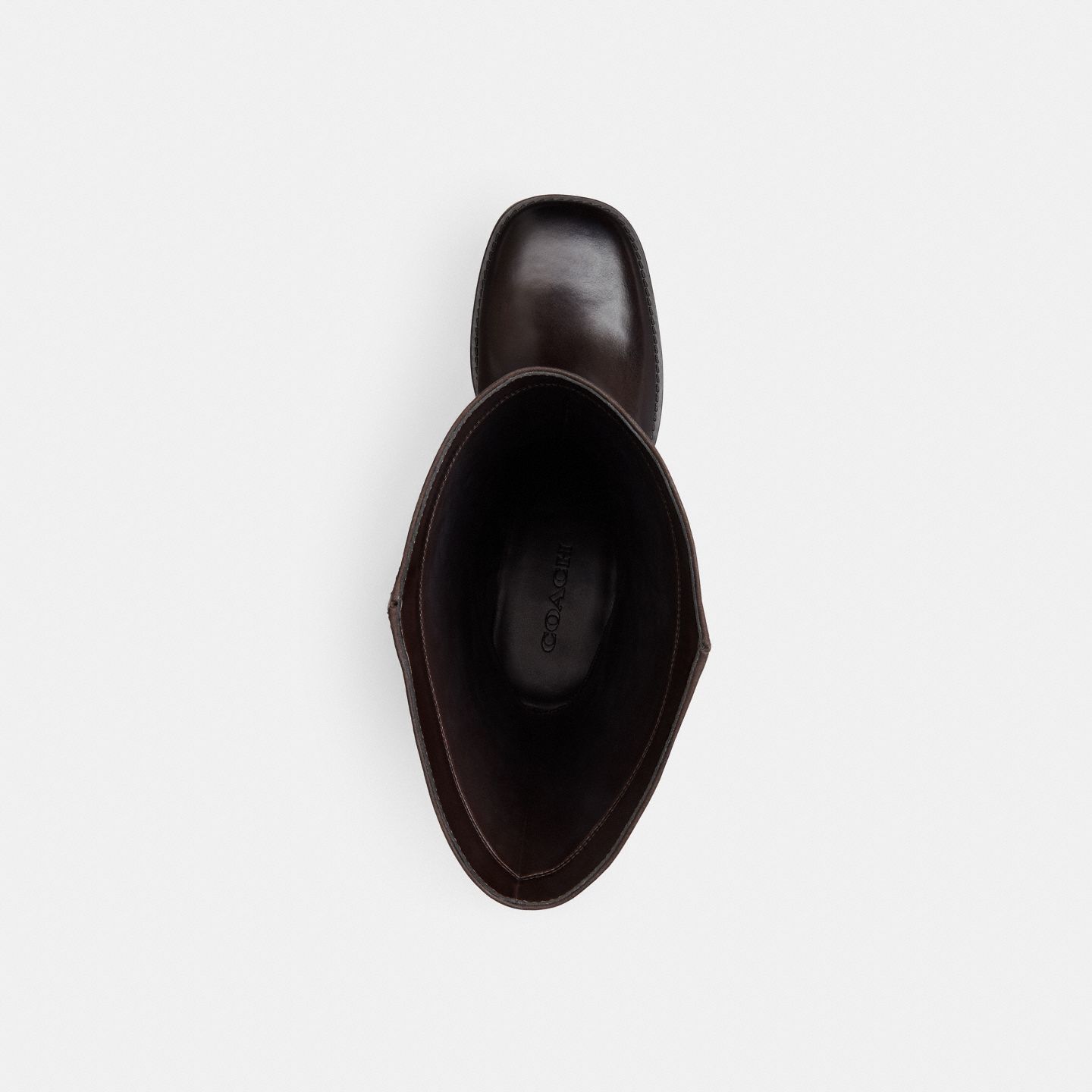 Женские ботинки Coach Tall Boot In Signature Leather, цвет: Шоколадный коричневый — фото 2