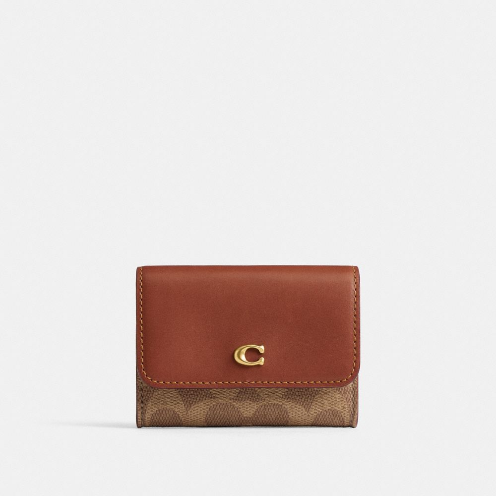 COACH®,Essential Flap Card Case In Signature UpcraftedLeather,,Front View