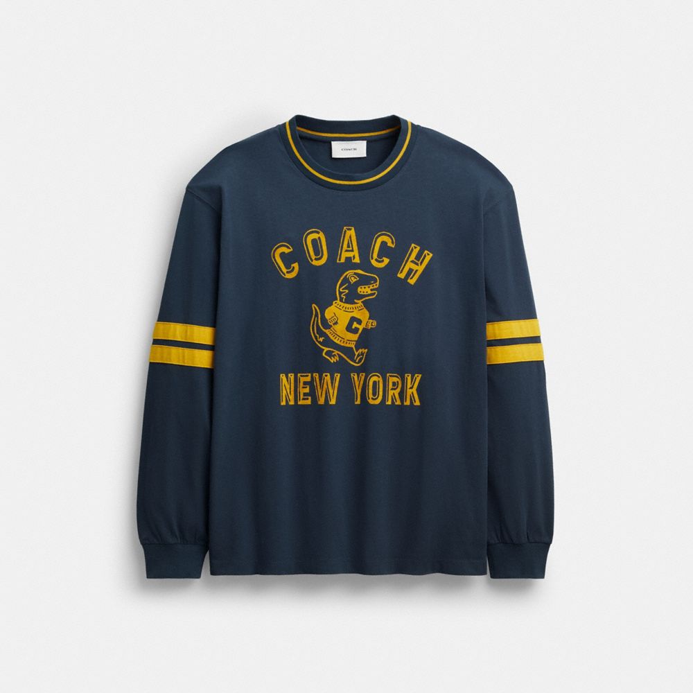 COACH®, レキシー マスコット クラシック ロング スリーブ Tシャツ・オーガニック コットン, トップス＆Tシャツ,ﾈｲﾋﾞｰ,Front View