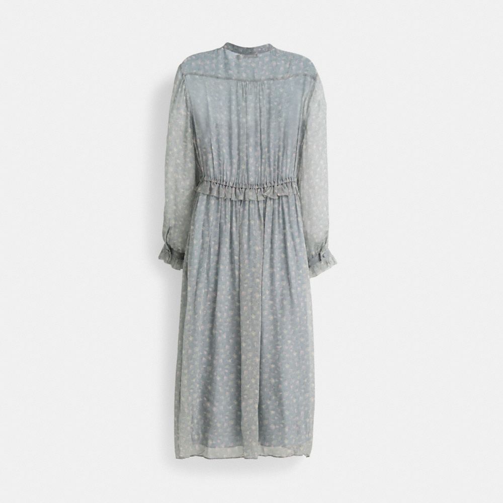 Restored Ruffle Front Dress With Gathered Yoke