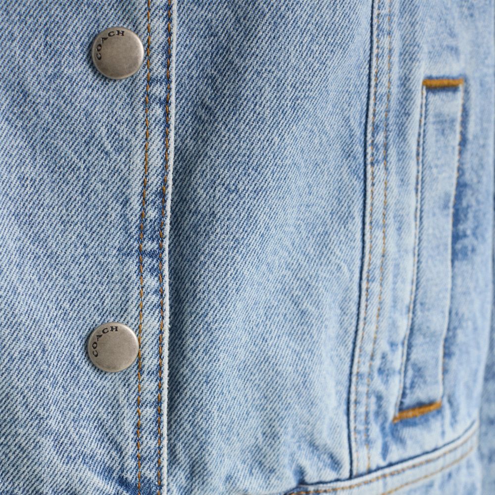 COACH®,Restored Shearling Collar Denim Jacket,,Scale View