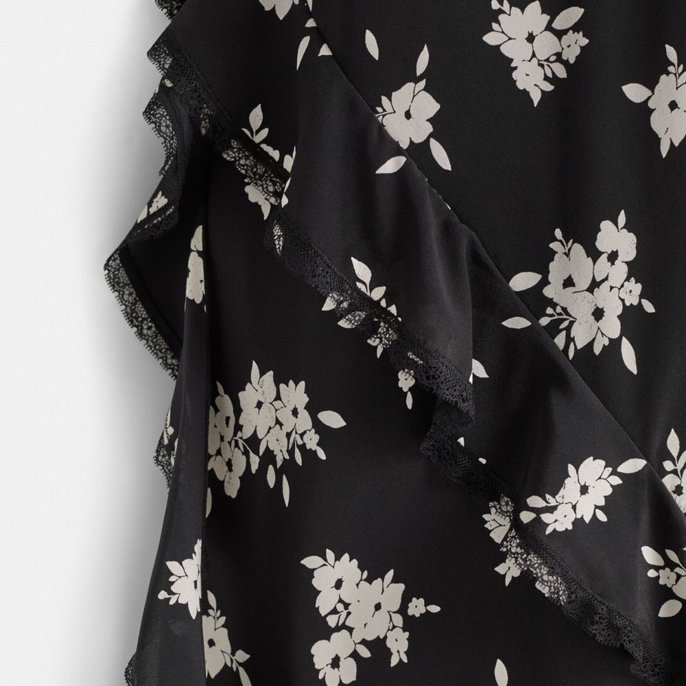 COACH®,Restored Long Floral Ruffle Dress,,Scale View
